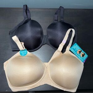 (2) Vanity Fair Women's Full Figure Beauty Back Smoothing Bras Size 38D